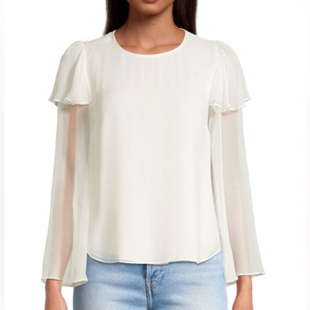 REBECCA TAYLOR
Ruffled Silk Chiffon Blouse